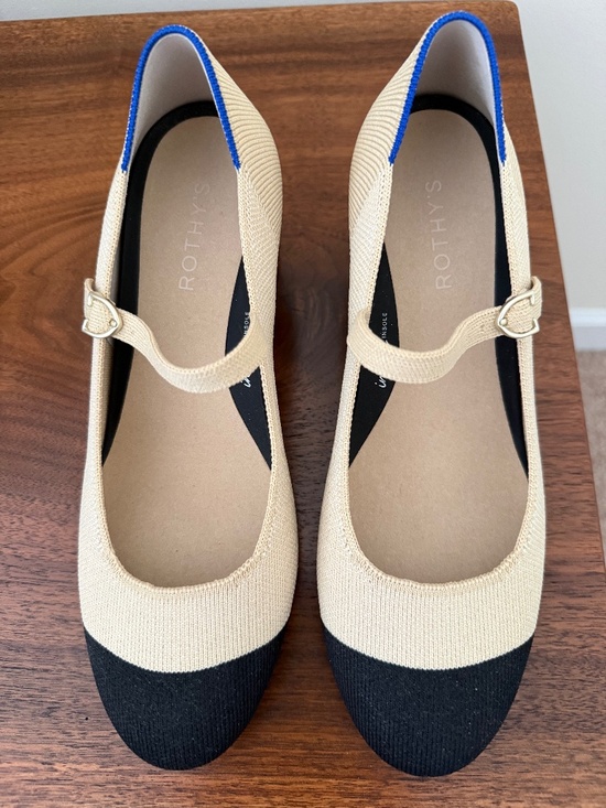 Rothy's Shoes - Rothy's The Mary Jane Heel in Cream Captoe, Size 8.5